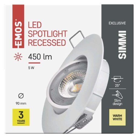 EMOS SIMMI LED spotlámpa 5W 450lm IP20 meleg fehér