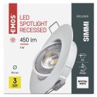 EMOS SIMMI LED spotlámpa 5W 450lm IP20 term. fehér