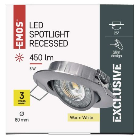 EMOS SIMMI LED spotlámpa 5W 450lm IP20 meleg fehér