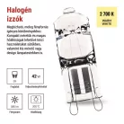 EMOS halogén izzó JC G9 42W 260lm