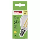 LED izzó Filament Mini Globe / E14 / 1,8 W (25 W) / 250 lm / Meleg fehér