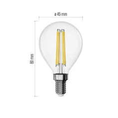   LED izzó Filament Mini Globe / E14 / 3,4 W (40 W) / 470 lm / Meleg fehér