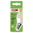 LED izzó Filament Mini Globe / E14 / 5,9 W (60 W) / 806 lm / Meleg fehér