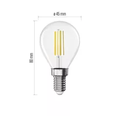   LED izzó Filament Mini Globe / E14 / 5,9 W (60 W) / 806 lm / Természetes fehér