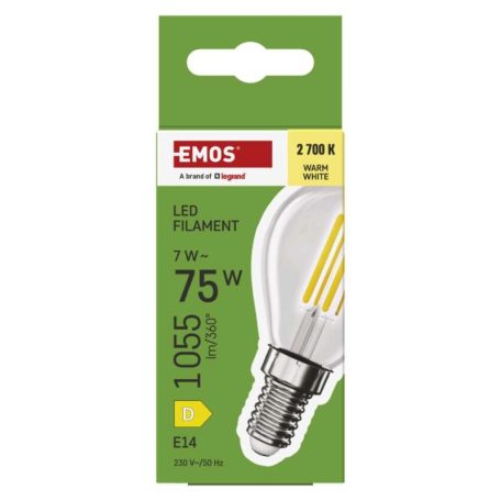 LED izzó Filament Mini Globe  / E14 / 7 W (75 W) / 1055 lm / meleg fehér