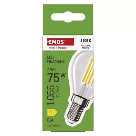 LED izzó Filament Mini Globe  / E14 / 7 W (75 W) / 1055 lm / természetes fehér