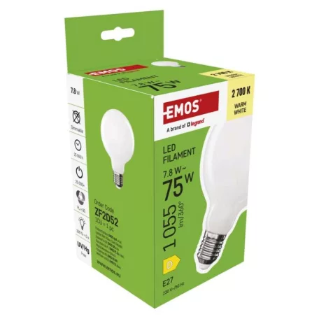 LED izzó Filament G95 / E27 / 7,8 W (75 W) / 1055 lm / Meleg fehér