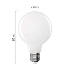   LED izzó Filament G95 / E27 / 7,8 W (75 W) / 1055 lm / Természetes fehér