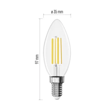 LED izzó Filament gyertya / E14 / 5,9 W (60 W) / 806 lm / Természetes fehér