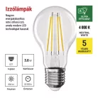 LED izzó Filament A60 A CLASS/ E27 / 3,8 W (60 W) / 806 lm / természetes fehér