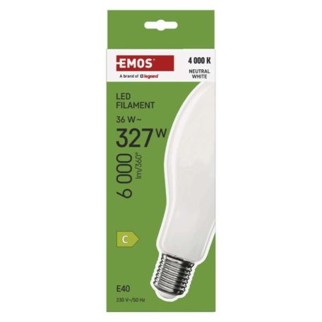 LED izzó Filament ED90 / E40 / 36 W (327 W) / 6 000 lm / természetes fehér