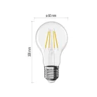 LED izzó Filament A60 / E27 / 3,4 W (40 W) / 470 lm / Meleg fehér