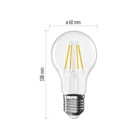 LED izzó Filament A60 / E27 / 3,4 W (40 W) / 470 lm / Természetes fehér