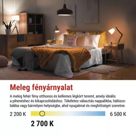 LED izzó Filament A60 / E27 / 5,9 W (60 W) / 806 lm / Meleg fehér