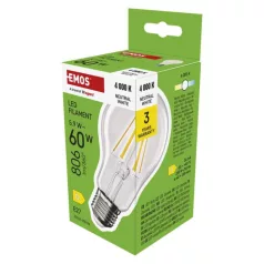   LED izzó Filament A60 / E27 / 5,9 W (60 W) / 806 lm / Természetes fehér