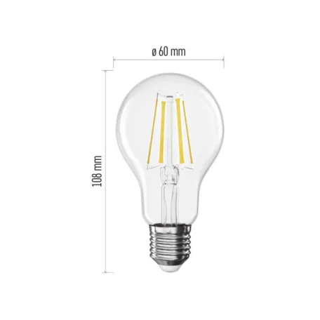LED izzó Filament A60 / E27 / 5,9 W (60 W) / 806 lm / Természetes fehér
