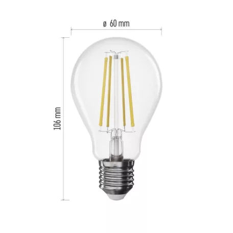 LED izzó Filament A60 / E27 / 7,5 W (75 W) / 1 055 lm / meleg fehér / dimmelhető