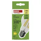 LED izzó Filament A60 / E27 / 11 W (100 W) / 1 521 lm / meleg fehér / dimmelhető