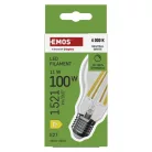 LED izzó Filament A60 / E27 / 11 W (100 W) / 1 521 lm / Természetes fehér / dimmelhető