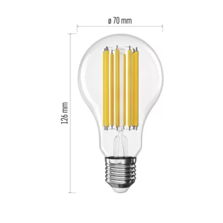 LED izzó Filament A70 / E27 / 18 W (150 W) / 2452 lm / Meleg fehér
