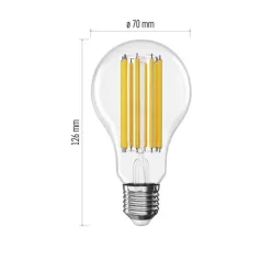   LED izzó Filament A70 / E27 / 18 W (150 W) / 2452 lm / Természetes fehér