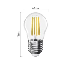   LED izzó Filament Mini Globe / E27 / 5,9 W (60 W) / 806 lm / Meleg fehér