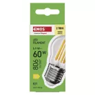 LED izzó Filament Mini Globe / E27 / 5,9 W (60 W) / 806 lm / Meleg fehér