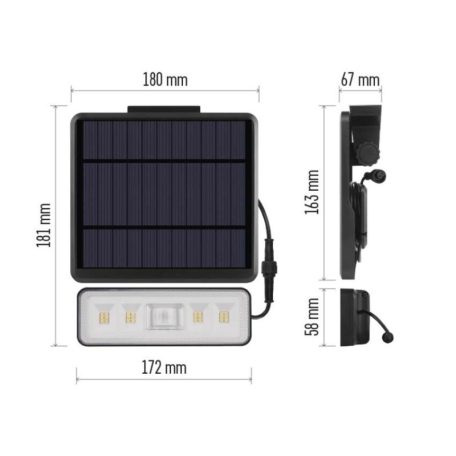 EMOS LED SOLAR reflektor hordozható SUNNO, PIR, 1300lm IP54 természetes fehér