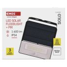 EMOS LED SOLAR reflektor hordozható SOLO, PIR, 1600lm IP54 természetes fehér