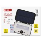EMOS LED SOLAR reflektor hordozható SPILO, PIR, 1500lm IP54 meleg fehér