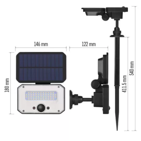EMOS LED SOLAR reflektor hordozható SPILO, PIR,  1500lm IP54 természetes fehér