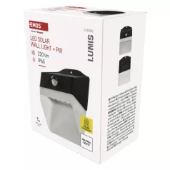  EMOS LED SOLAR lámpatest LUNIS PIR, 200lm IP65 természetes fehér