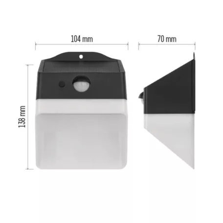 EMOS LED SOLAR lámpatest LUNIS PIR, 200lm IP65 természetes fehér