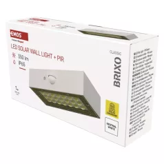   EMOS LED SOLAR lámpatest BRIXO PIR,  350lm IP65 természetes fehér