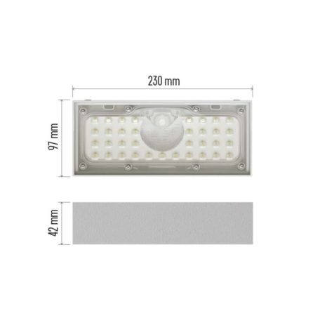 EMOS LED SOLAR lámpatest BRIXO PIR, 900lm IP65 természetes fehér