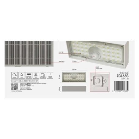 EMOS LED SOLAR lámpatest BRIXO PIR, 900lm IP65 természetes fehér