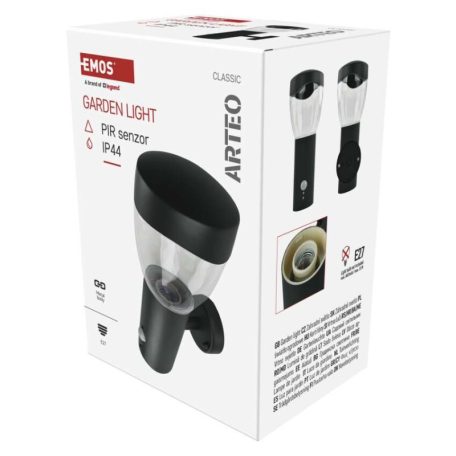 Kerti fali lámpa ARTEO szürkületérzékelővel, 16,4 x 12 x 29,5 cm, 1 x E27, 15 W