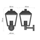 Kerti fali lámpa ADENIA, 19,8 x 15 x 27,8 cm, 1 x E27, 15 W