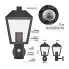 Kerti fali lámpa ADENIA szürkületérzékelővel, 19,8 x 15 x 29,8 cm, 1 x E27, 15 W