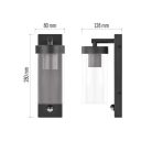 Kerti fali lámpa ZALA szürkületérzékelővel, 12,8 x 8 x 28 cm, 1 x E27, 15 W