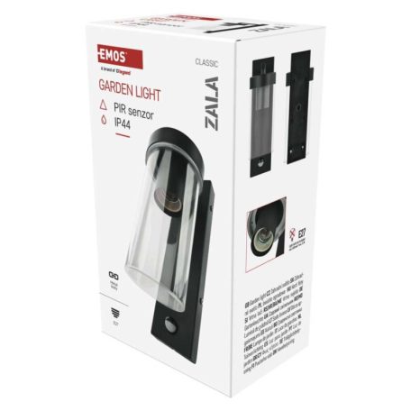 Kerti fali lámpa ZALA szürkületérzékelővel, 12,8 x 8 x 28 cm, 1 x E27, 15 W