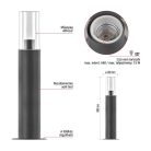 Kerti oszloplámpa ZALA, 14 x 14 x 50 cm, 1 x E27, 15 W