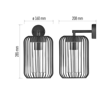 Kerti fali lámpa SALVIA, 20,8 x 16 x 28,5 cm, 1 x E27, 15 W