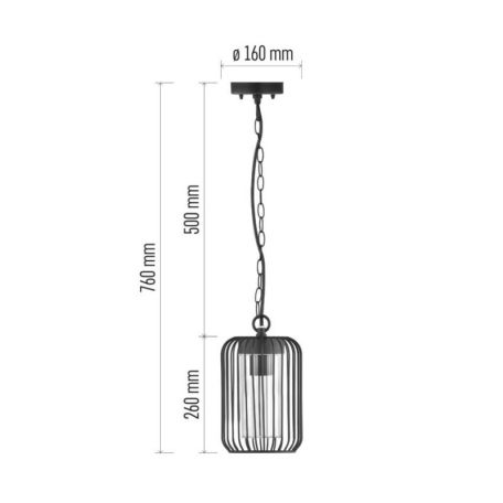 Kerti függőlámpa SALVIA, 16 x 16 x 76 cm, 1 x E27, 15 W