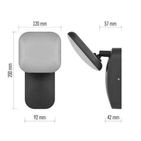 LED kerti fali lámpa NIKA, 12 x 12 x 20 cm, 12,5 W, meleg fehér