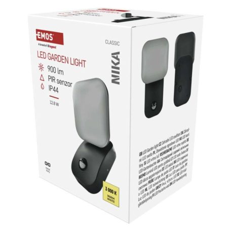 LED kerti fali lámpa NIKA szürkületérzékelővel, 12 x 12 x 20 cm, 12,8 W, meleg fehér