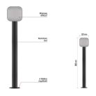 LED kerti oszloplámpa NIKA, 12 x 12 x 80 cm, 12,5 W, meleg fehér