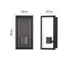 Kerti fali lámpa MALVA, 13 x 12 x 25 cm, 1 x E27, 15 W