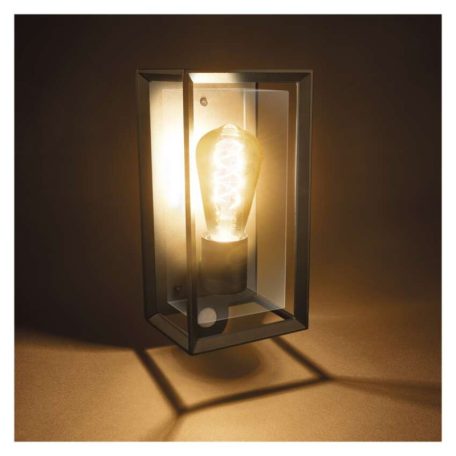 Kerti fali lámpa MALVA szürkületérzékelővel, 13 x 12,5 x 28 cm, 1 x E27, 15 W