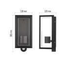 Kerti fali lámpa MALVA szürkületérzékelővel, 13 x 12,5 x 28 cm, 1 x E27, 15 W